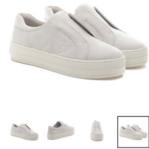 J/Slides White Leather Heidi Sneaker - NEW